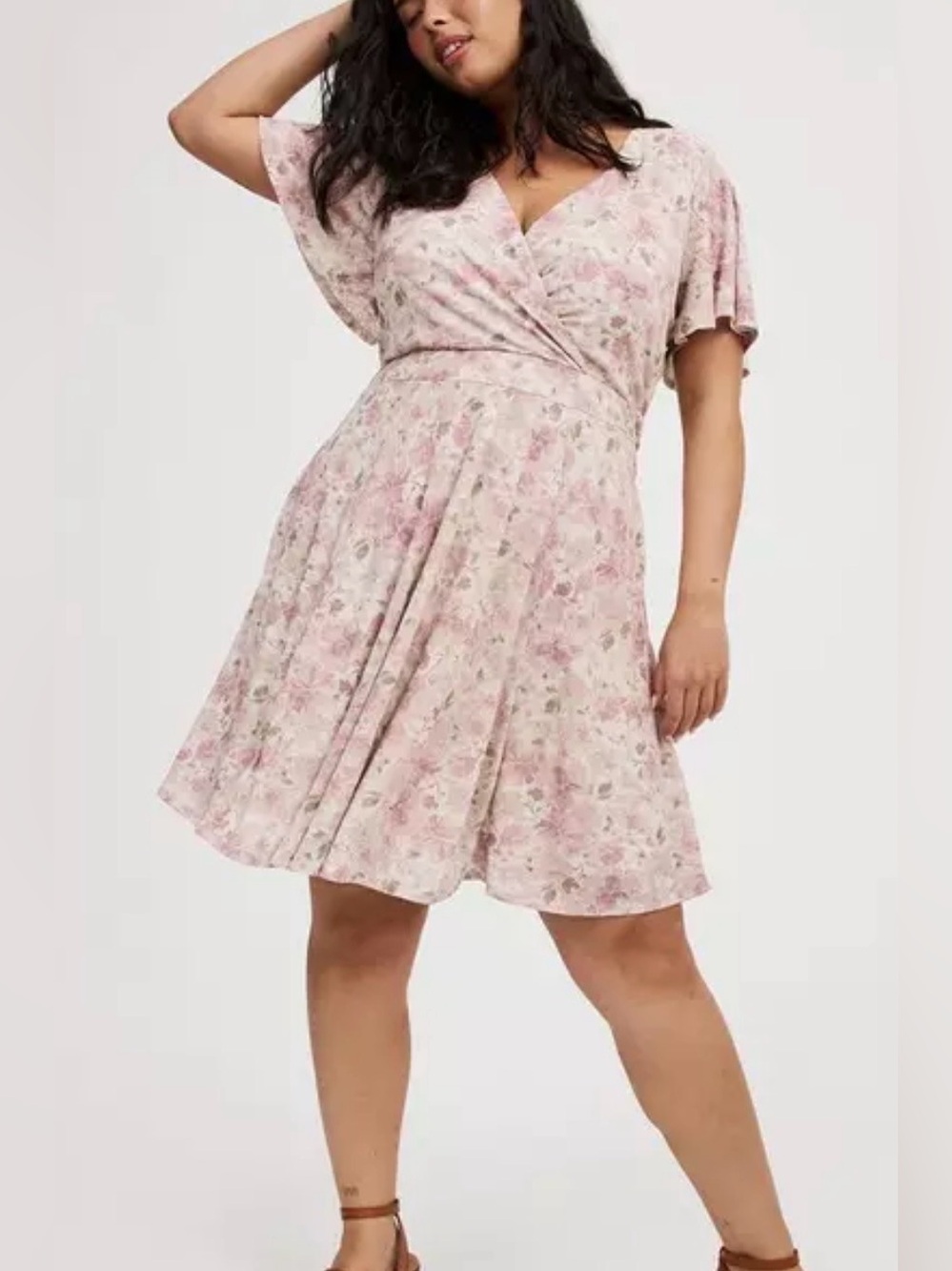 NWT Torrid mini knit gauze surplice flutter sleeve mini dress size 2X